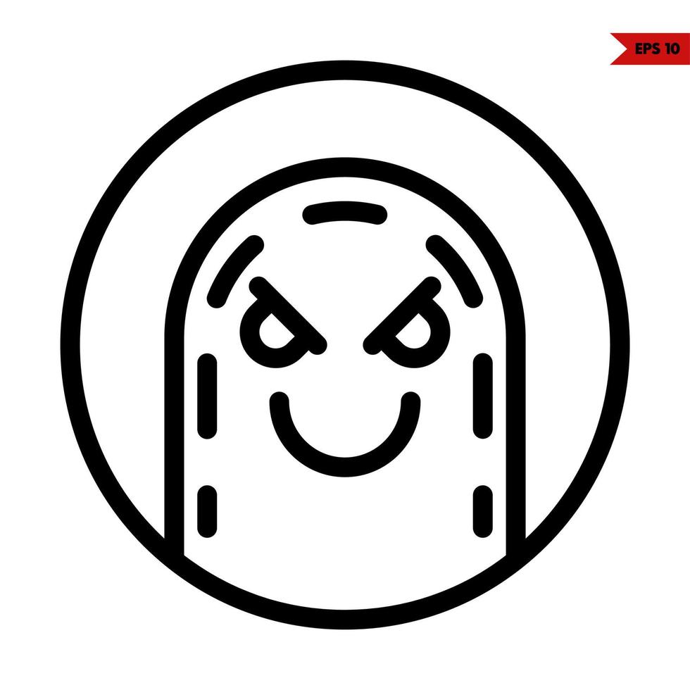 emoticon line icon vector