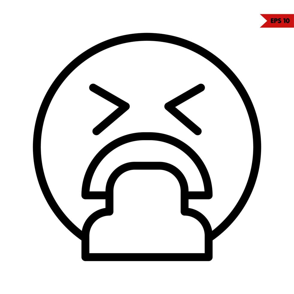 emoticon sticker line icon vector