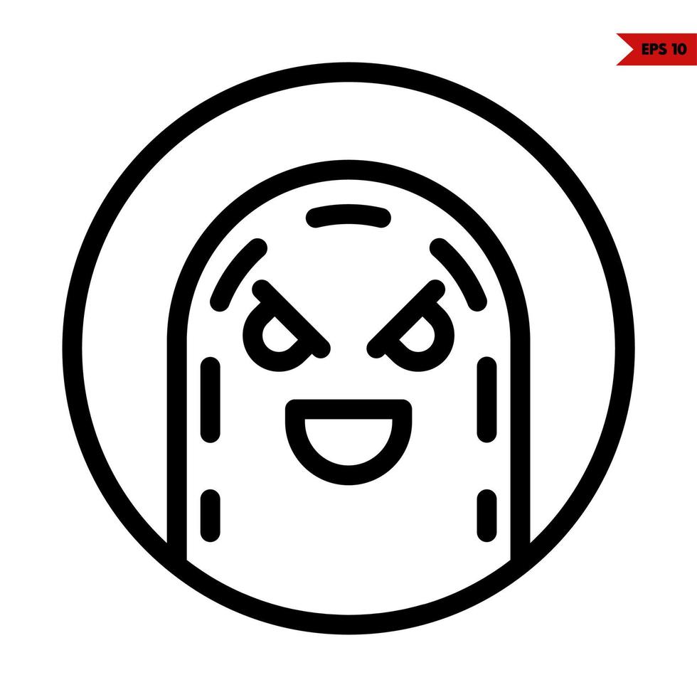 emoticon línea icono vector