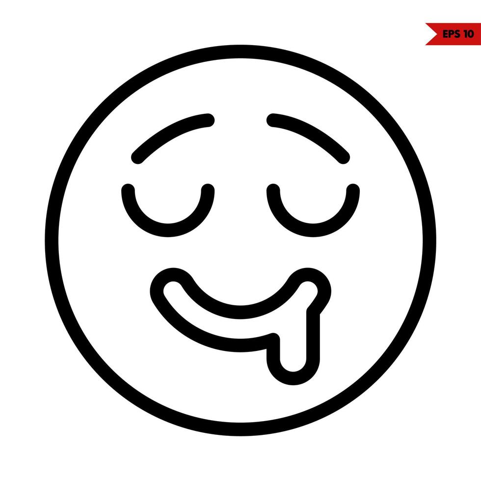 emoticon sticker line icon vector