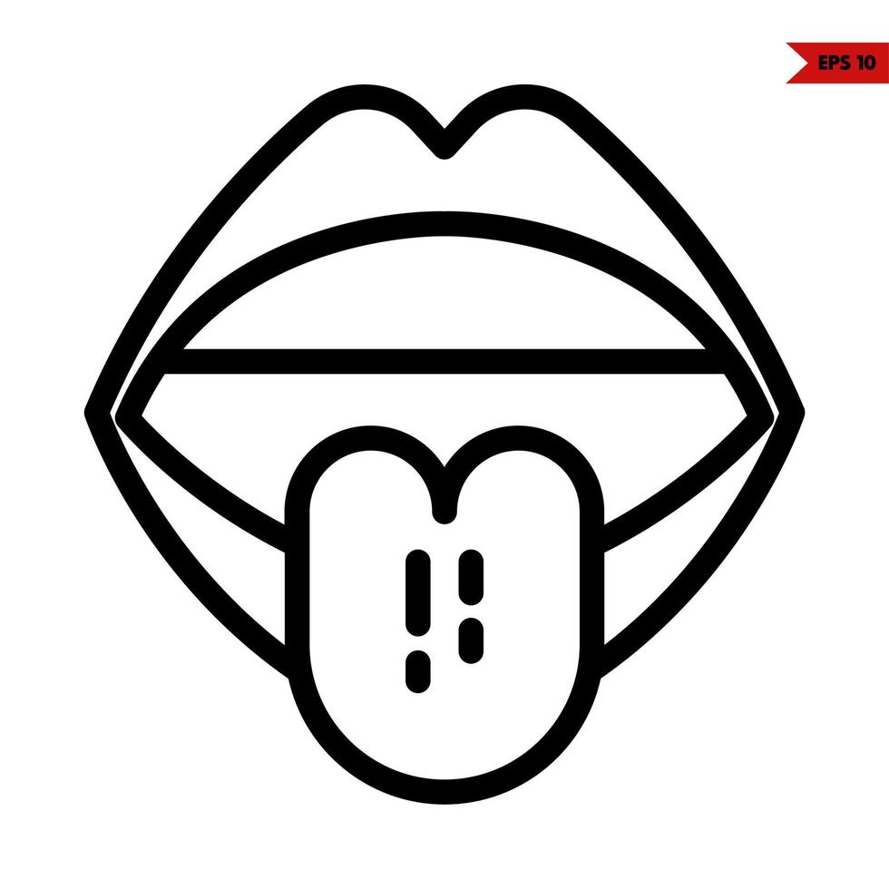 mouth line icon vector