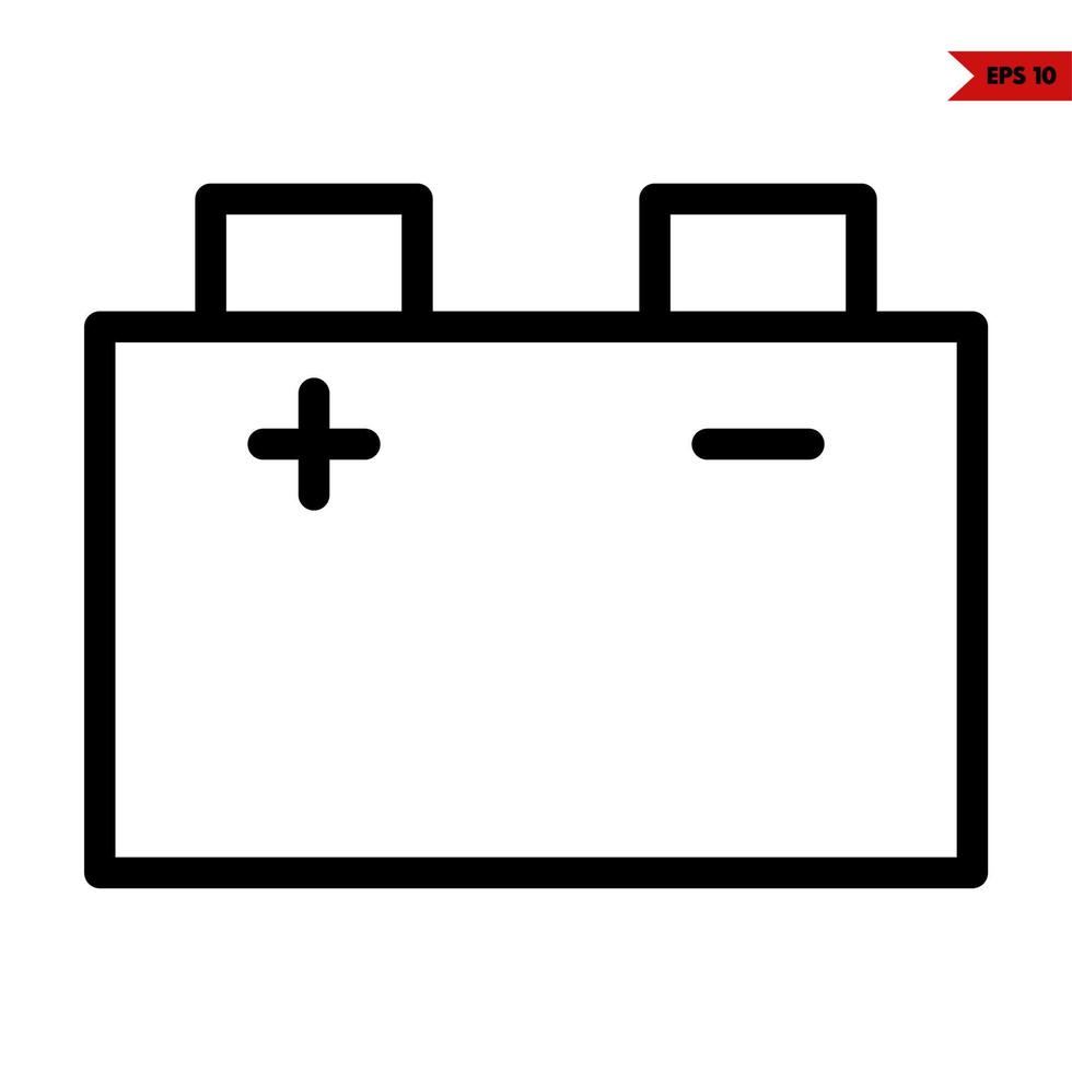 battery line icon vector