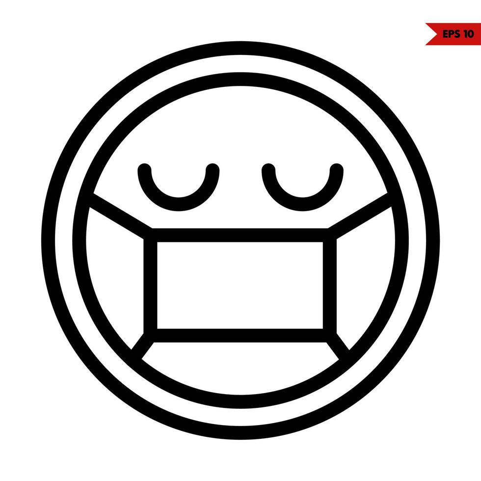 emoticon sticker message line icon vector