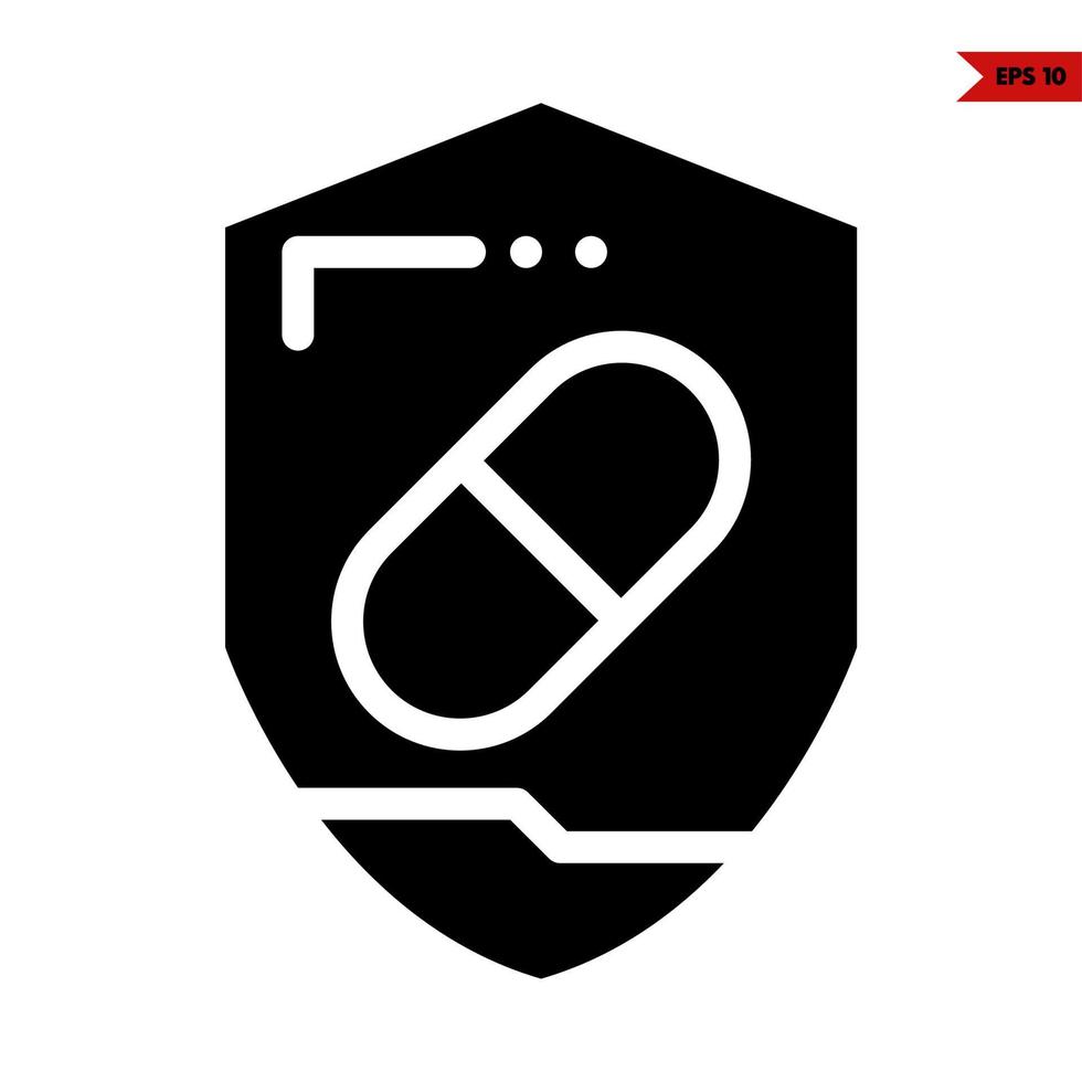 drug in badge glyph icon vector