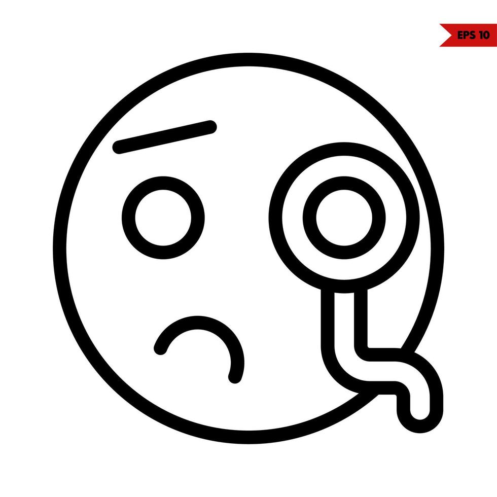 emoticon sticker line icon vector