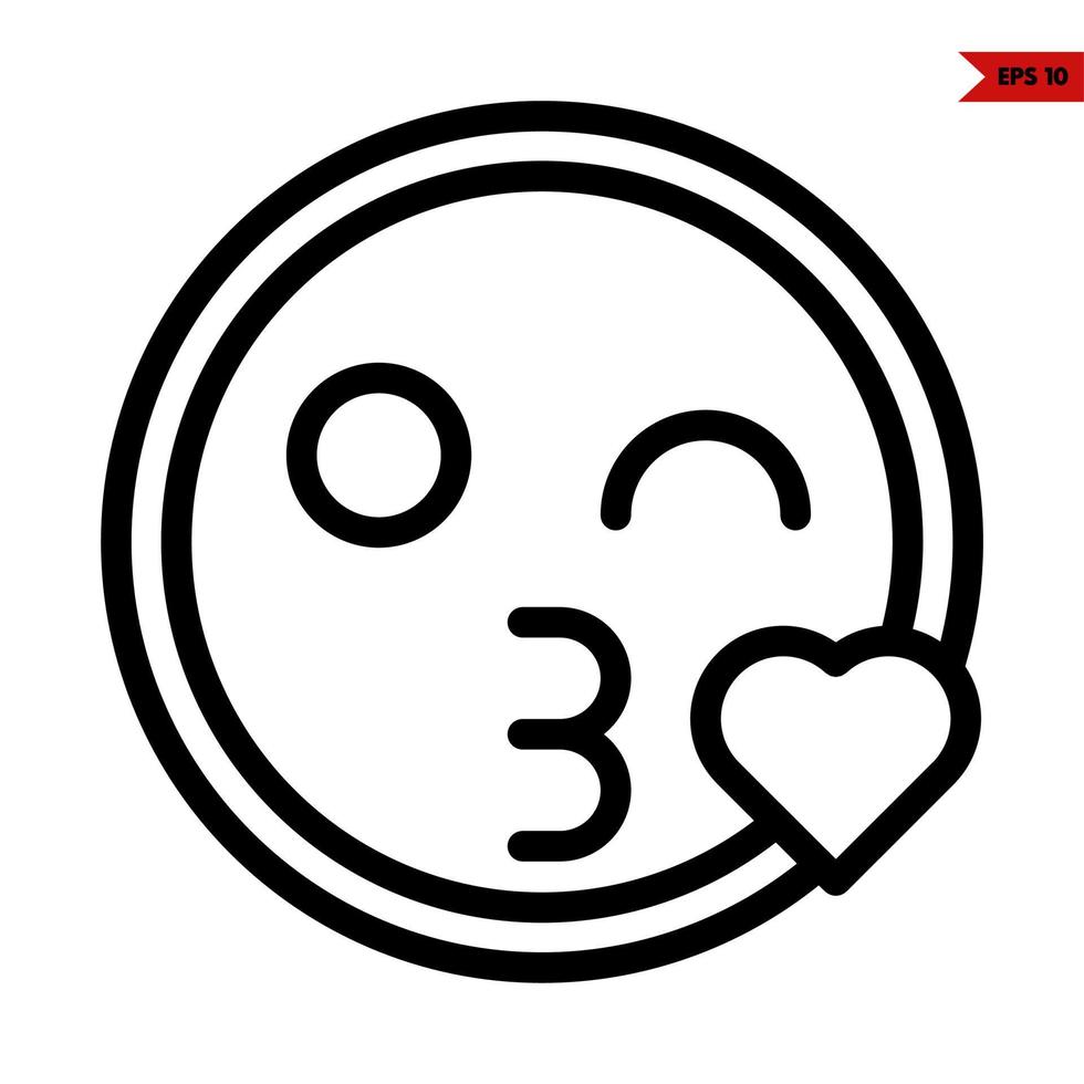emoticon sticker message line icon vector