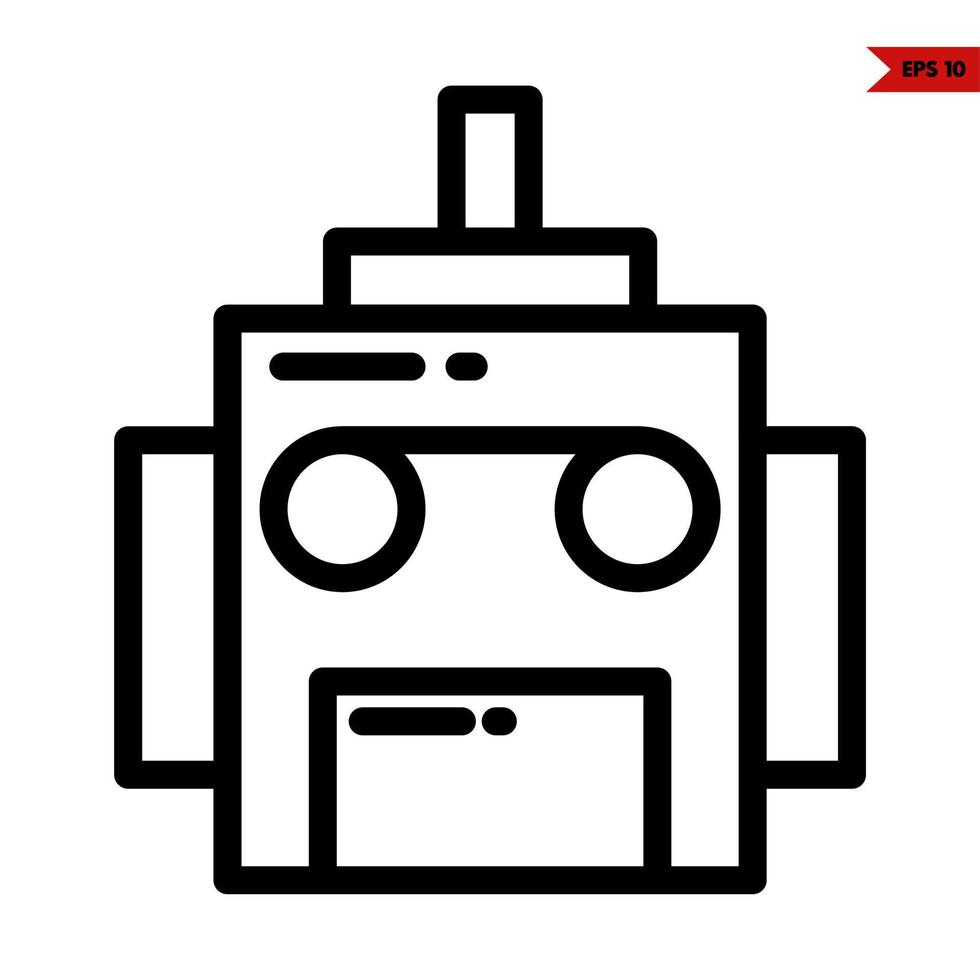 icono de línea de robot vector