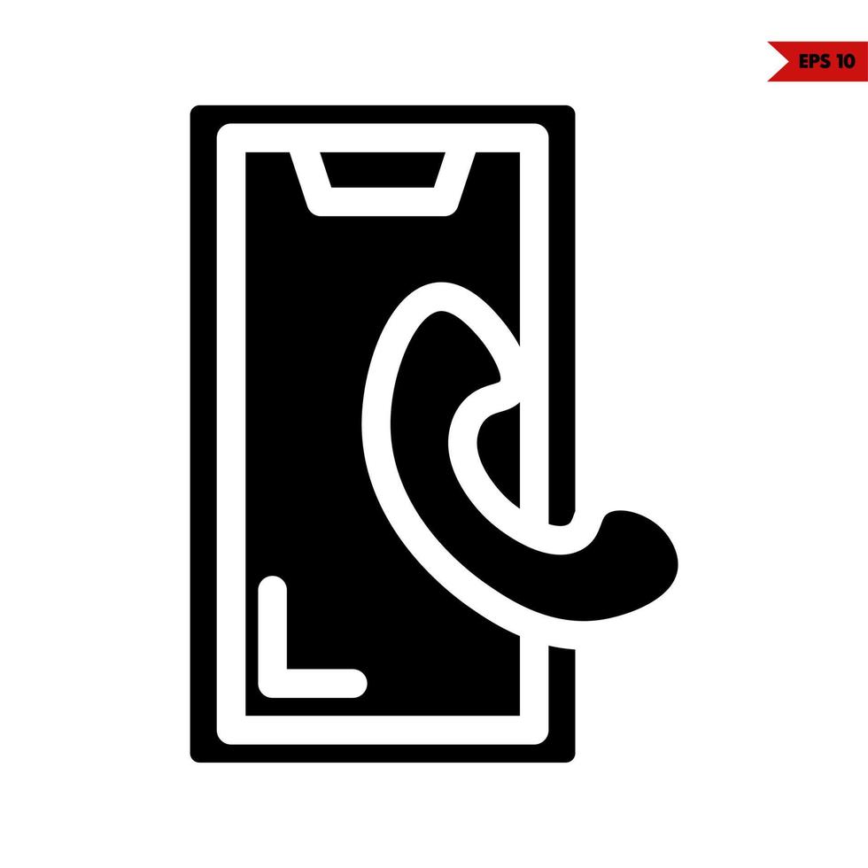 cell phone with mobile phone glyph icon vector
