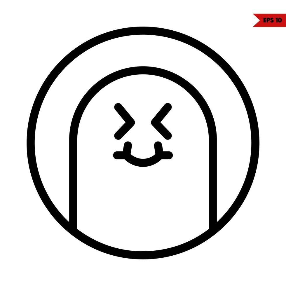 emoticon sticker line icon vector