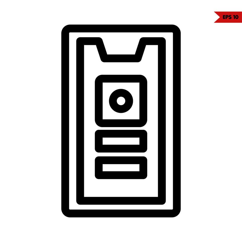 mobile phone line icon vector