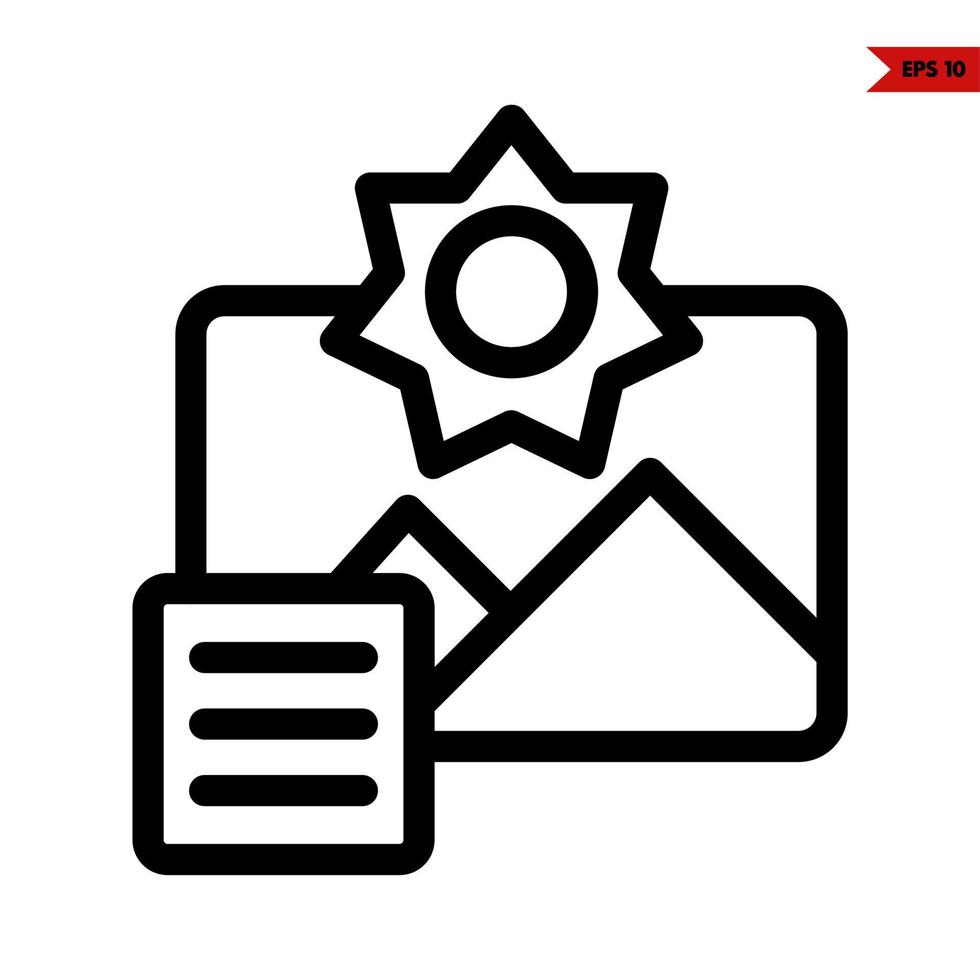 setting with picture and paper document line icon vector