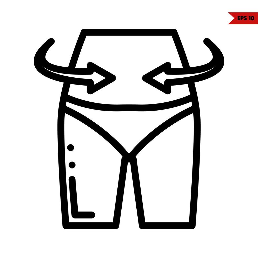 underware in body and arrow line icon vector