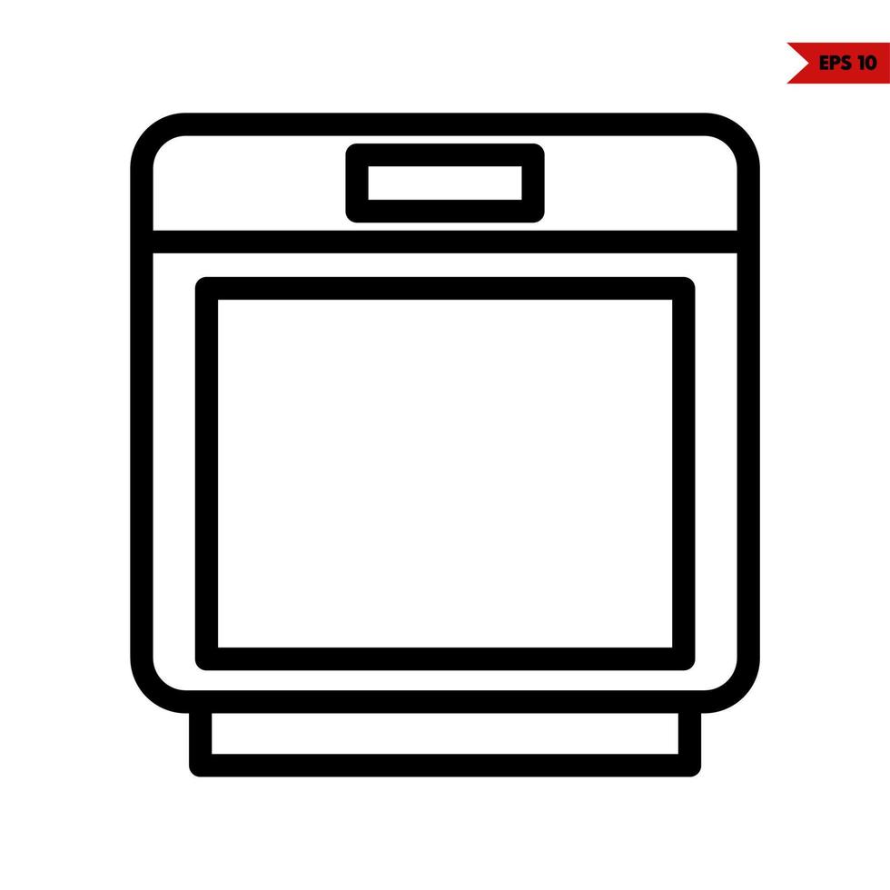 microwave line icon vector