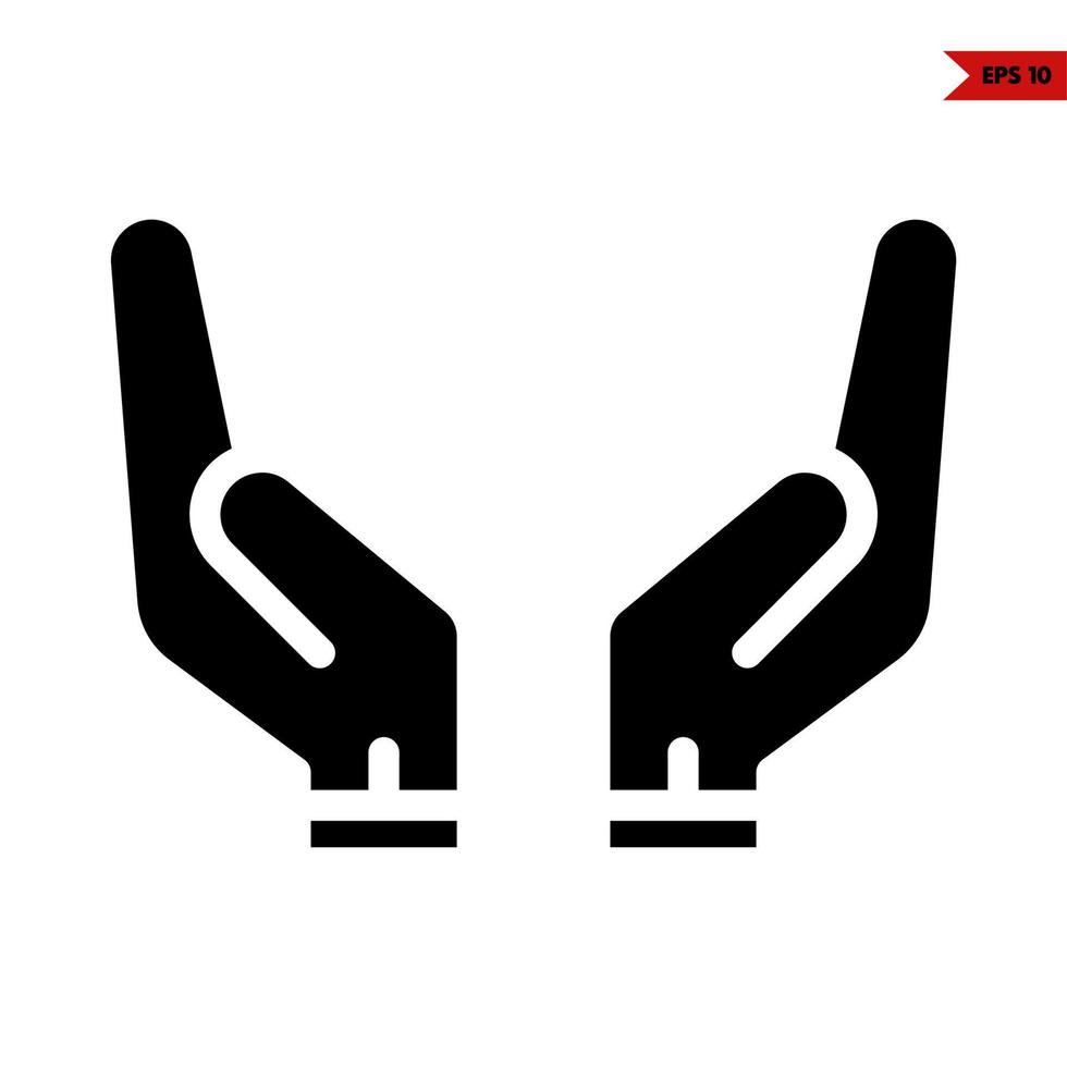 hand glyph icon vector