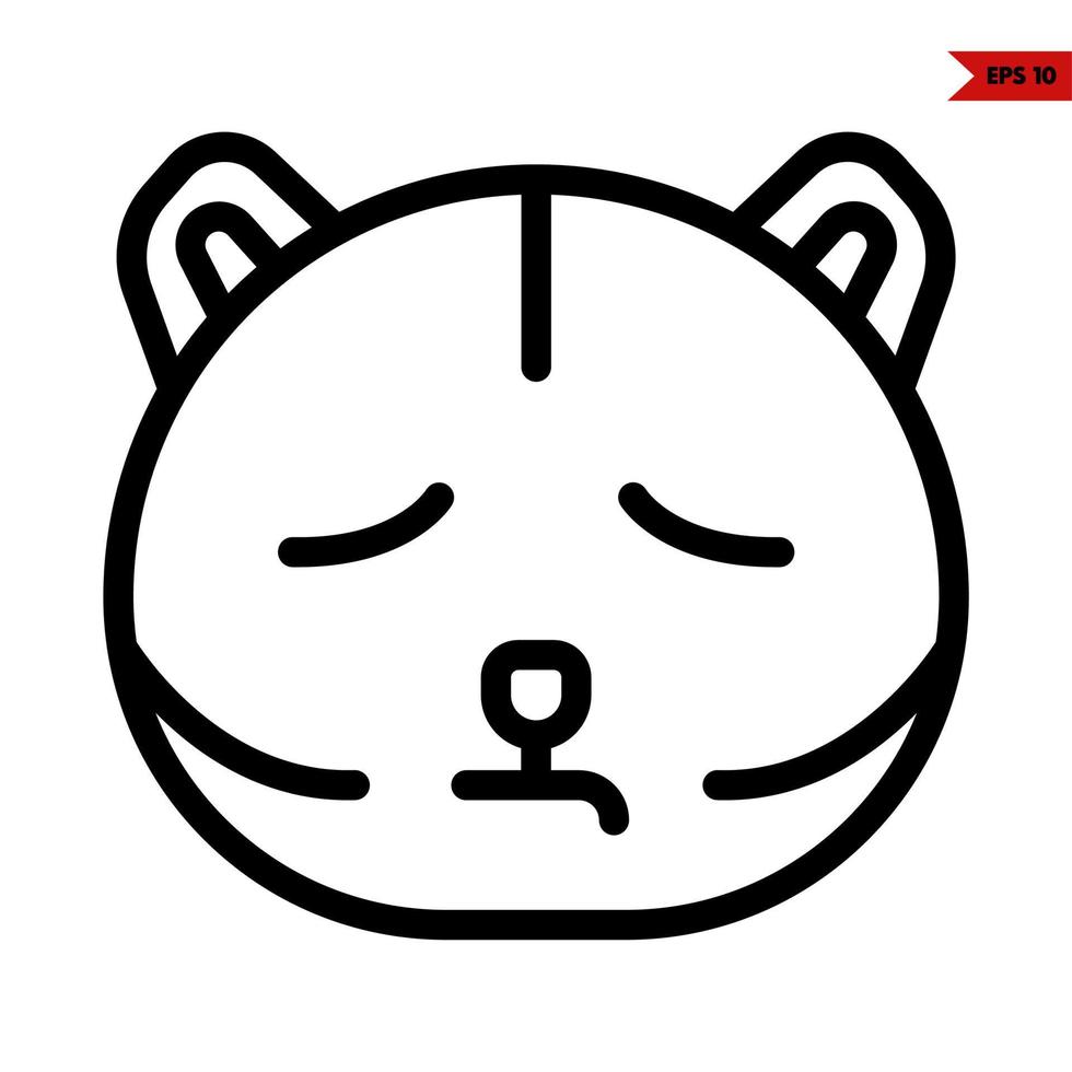 emoticon bear line icon vector