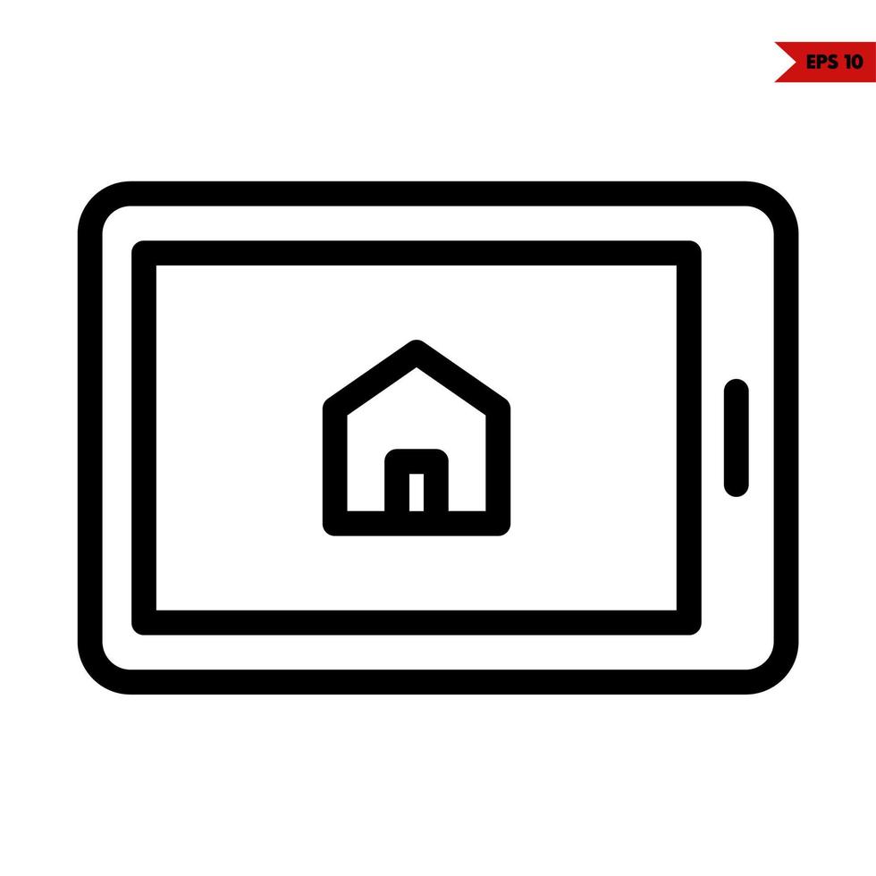 home in screen mobile phone  line icon vector