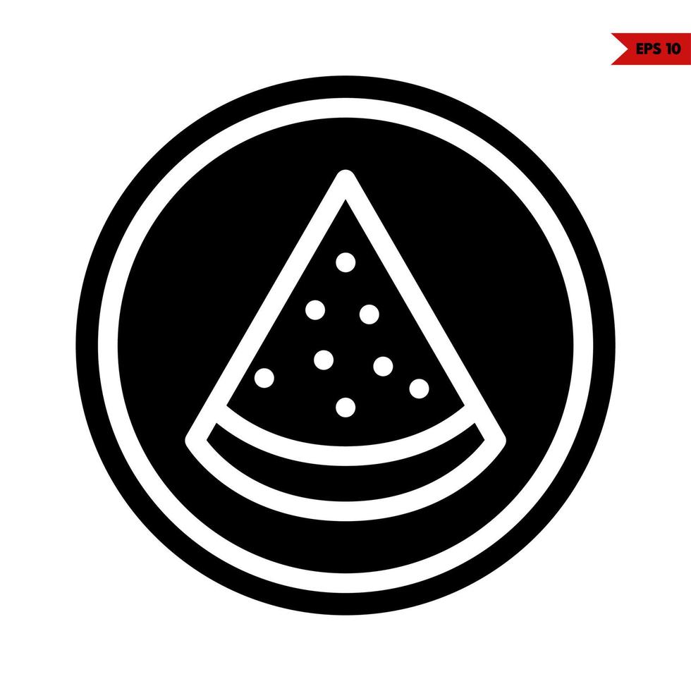 watermelon in button glyph icon vector