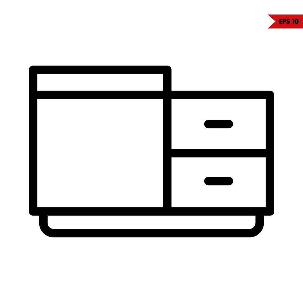 drawer line icon vector