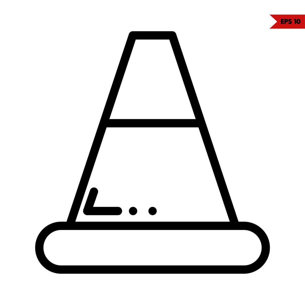 traffic cone line icon vector