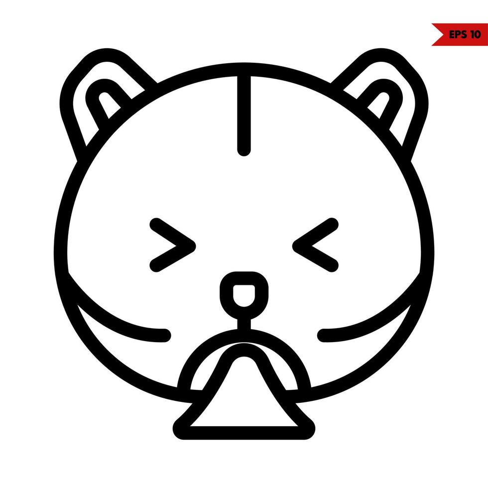 emoticon bear line icon vector