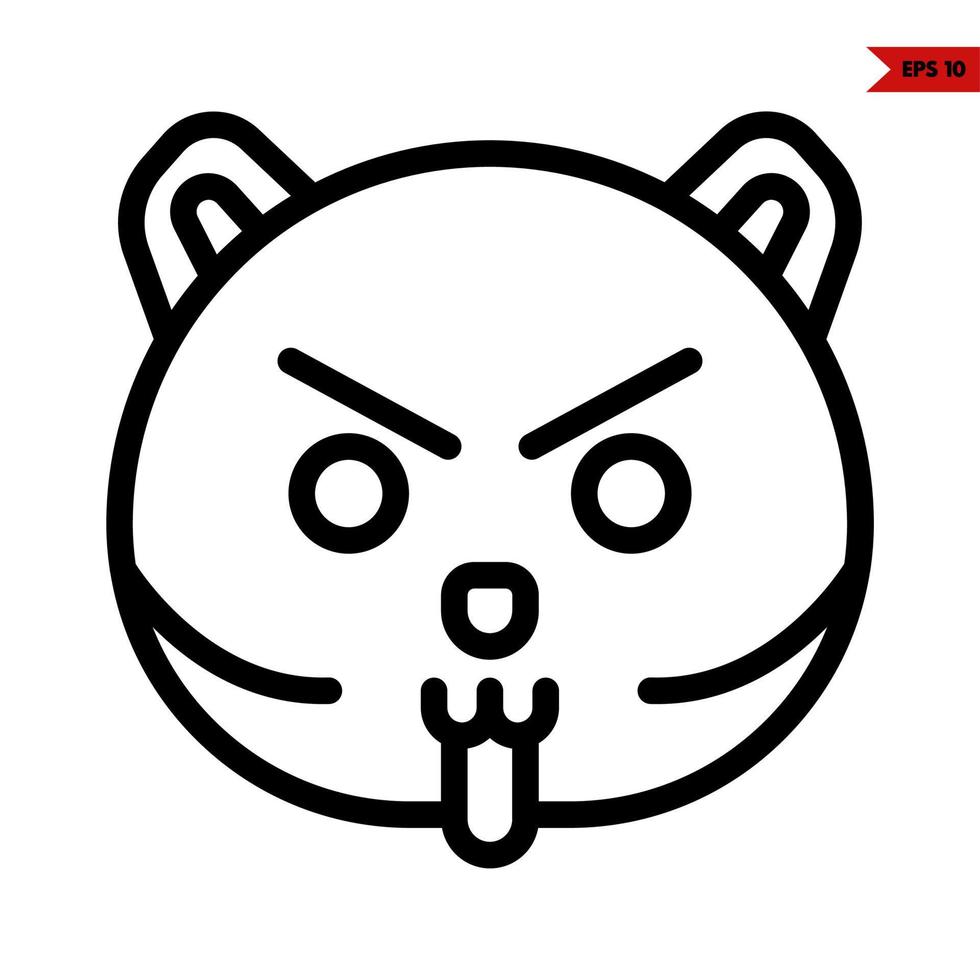 emoticon sticker line icon vector
