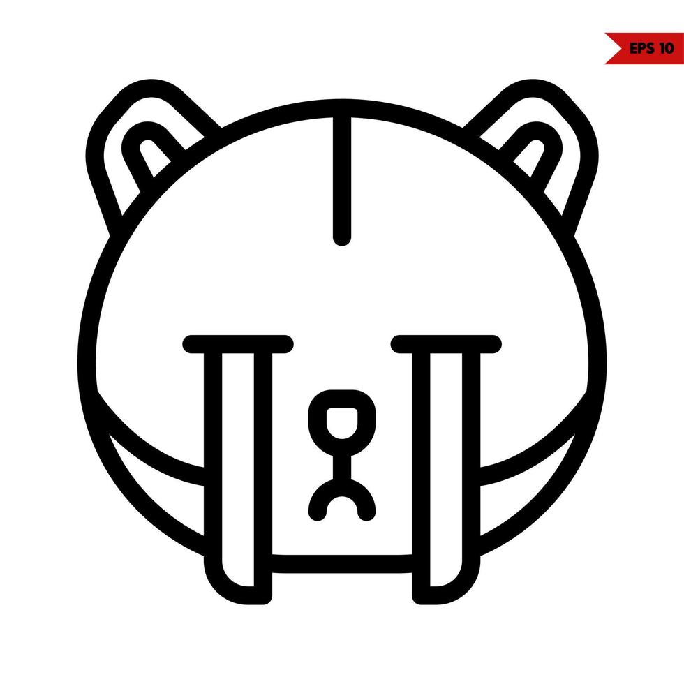 emoticon bear line icon vector