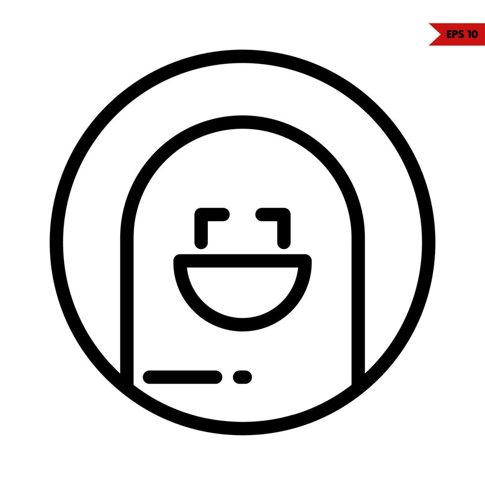 emoticon sticker message line icon vector