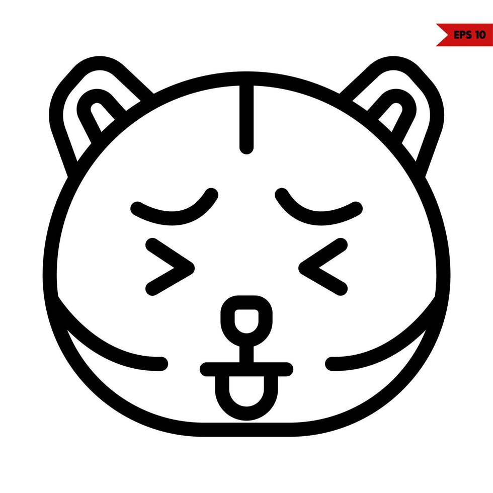 emoticon bear line icon vector