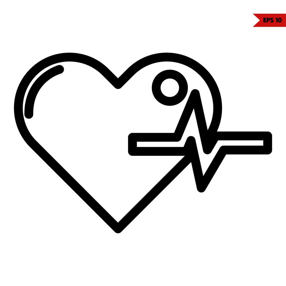 heartbeat line icon vector