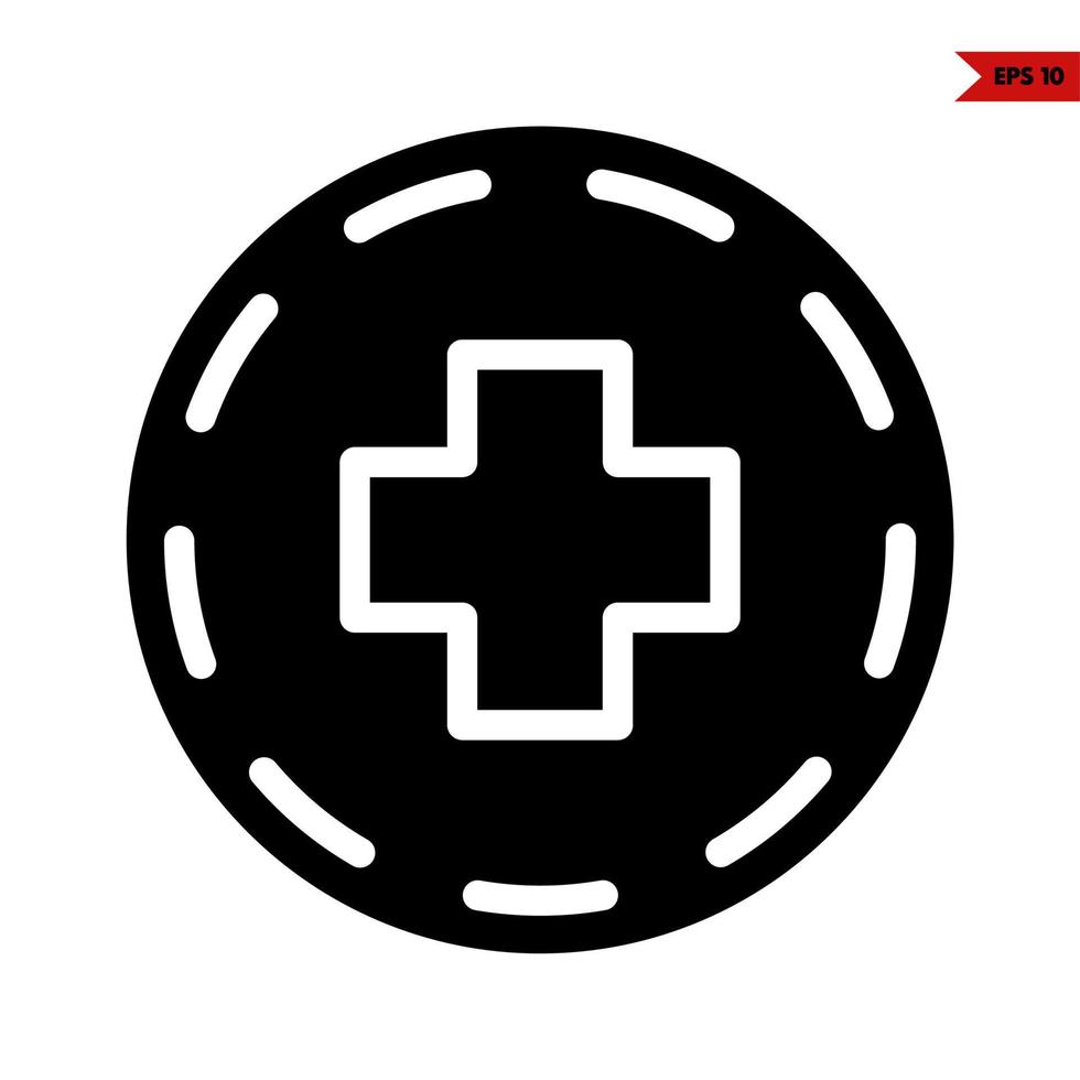 medicine in button glyph icon vector