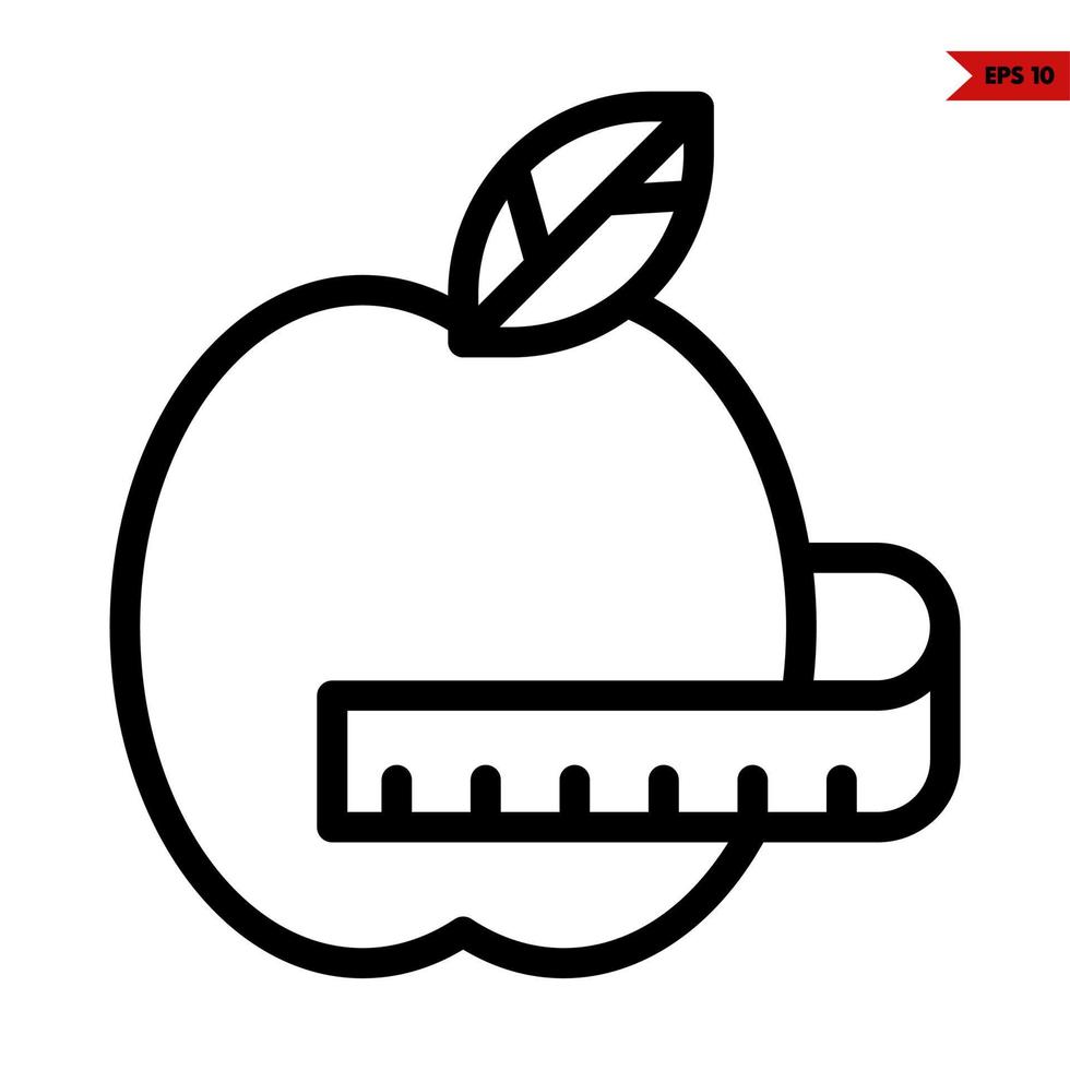 manzana con meyers línea icono vector