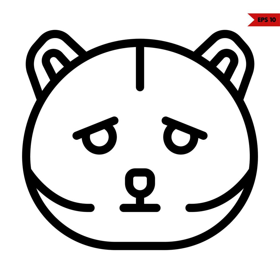 emoticon bear line icon vector