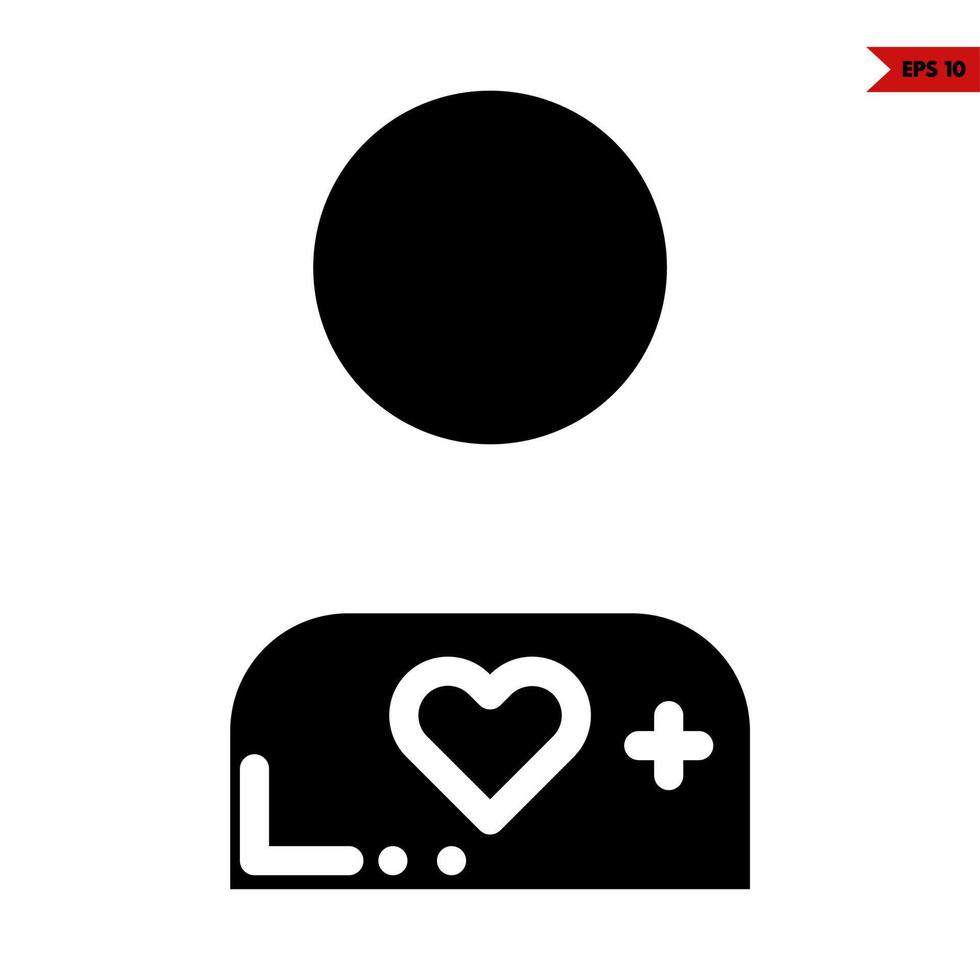 heart in person glyph icon vector