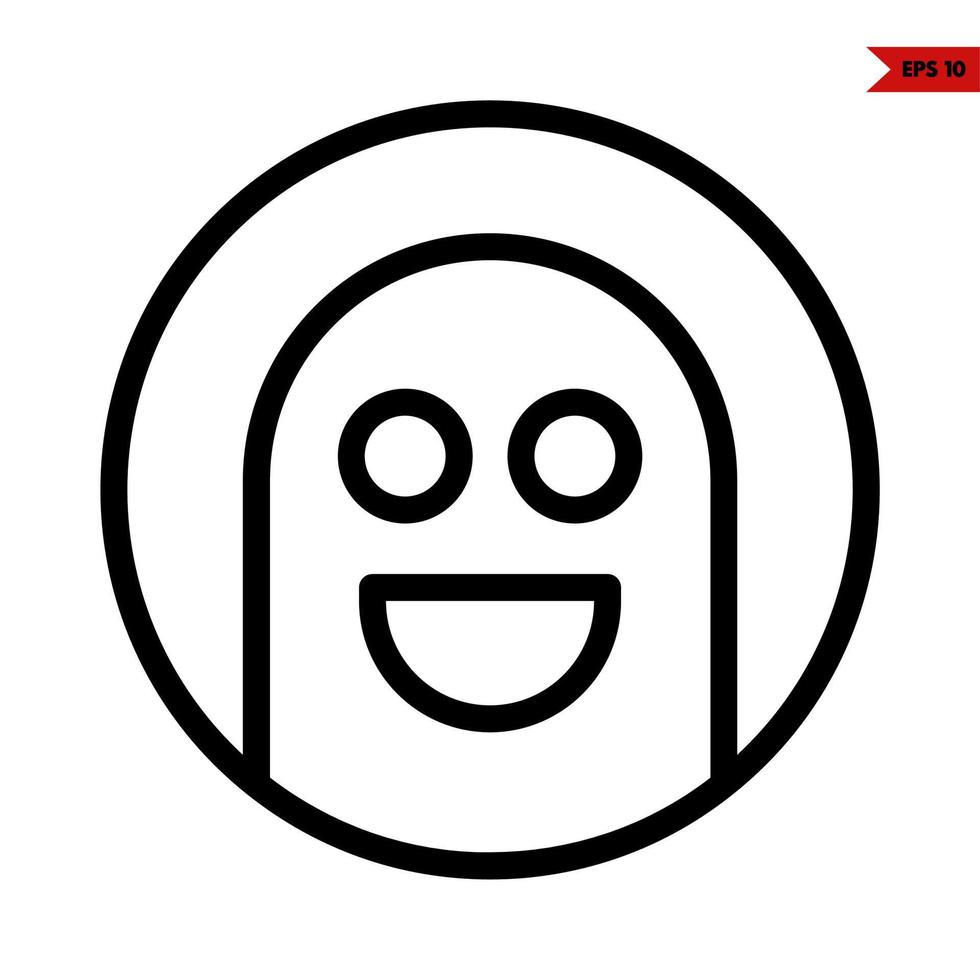 emoticon sticker line icon vector