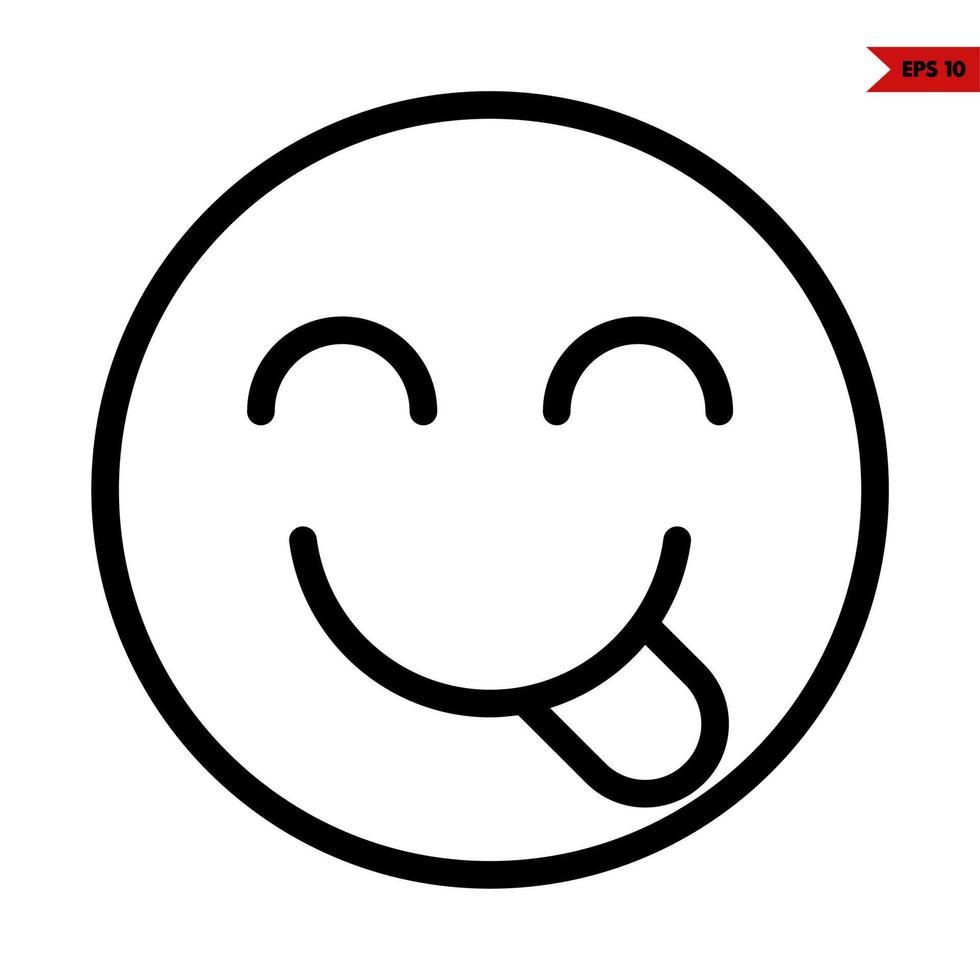 emoticon sticker line icon vector