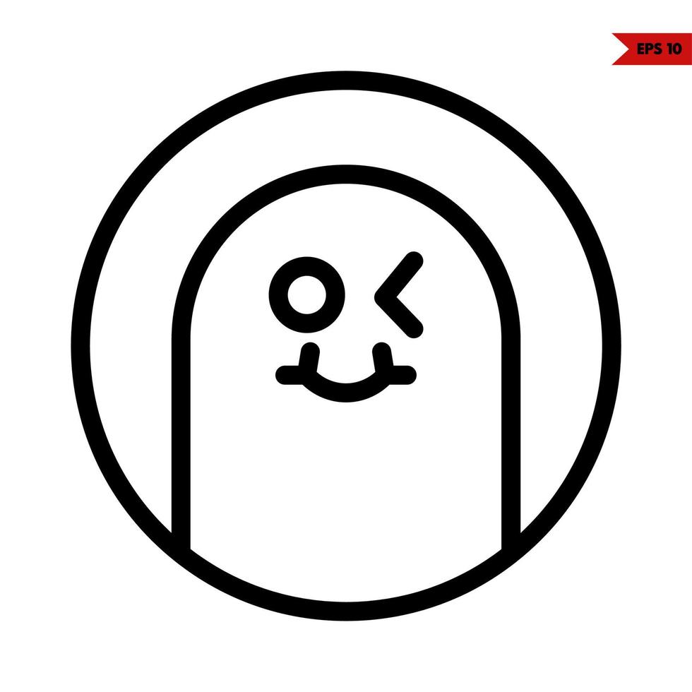 emoticon sticker line icon vector