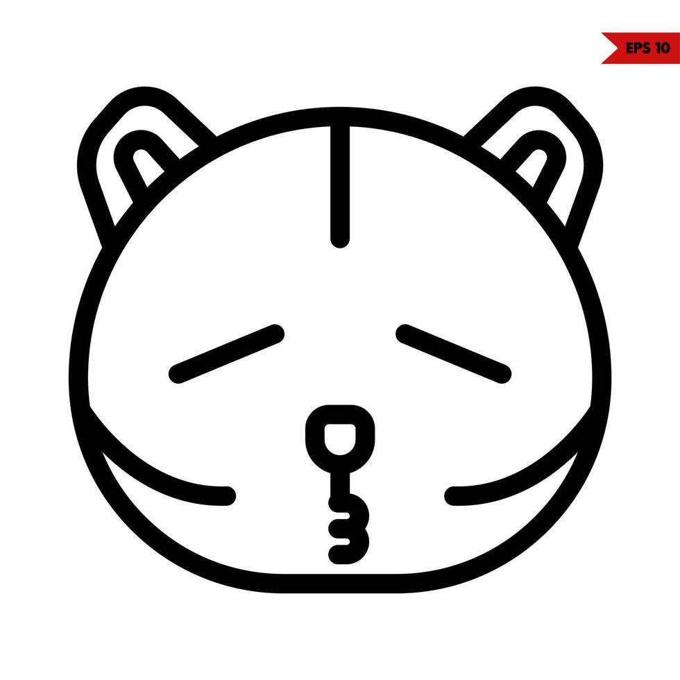 emoticon bear line icon vector