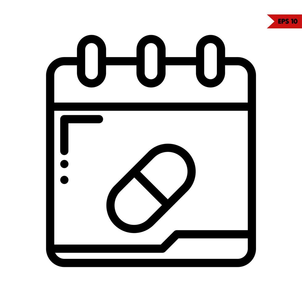 drug in notes paper line icon vector