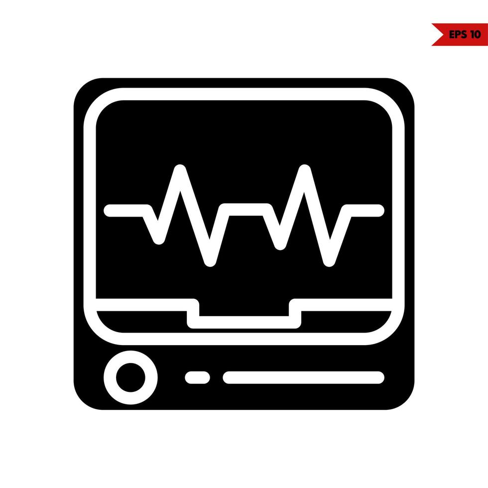 beat in monitor glyph icon vector