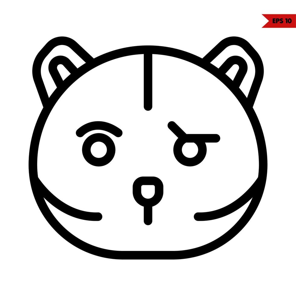 emoticon bear line icon vector