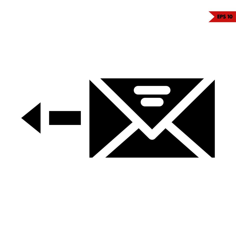 mail and arrow glyph icon vector