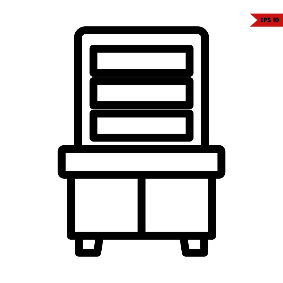 dressing table line icon vector