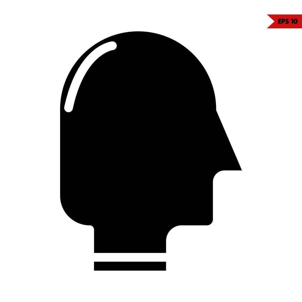 head  glyph icon vector