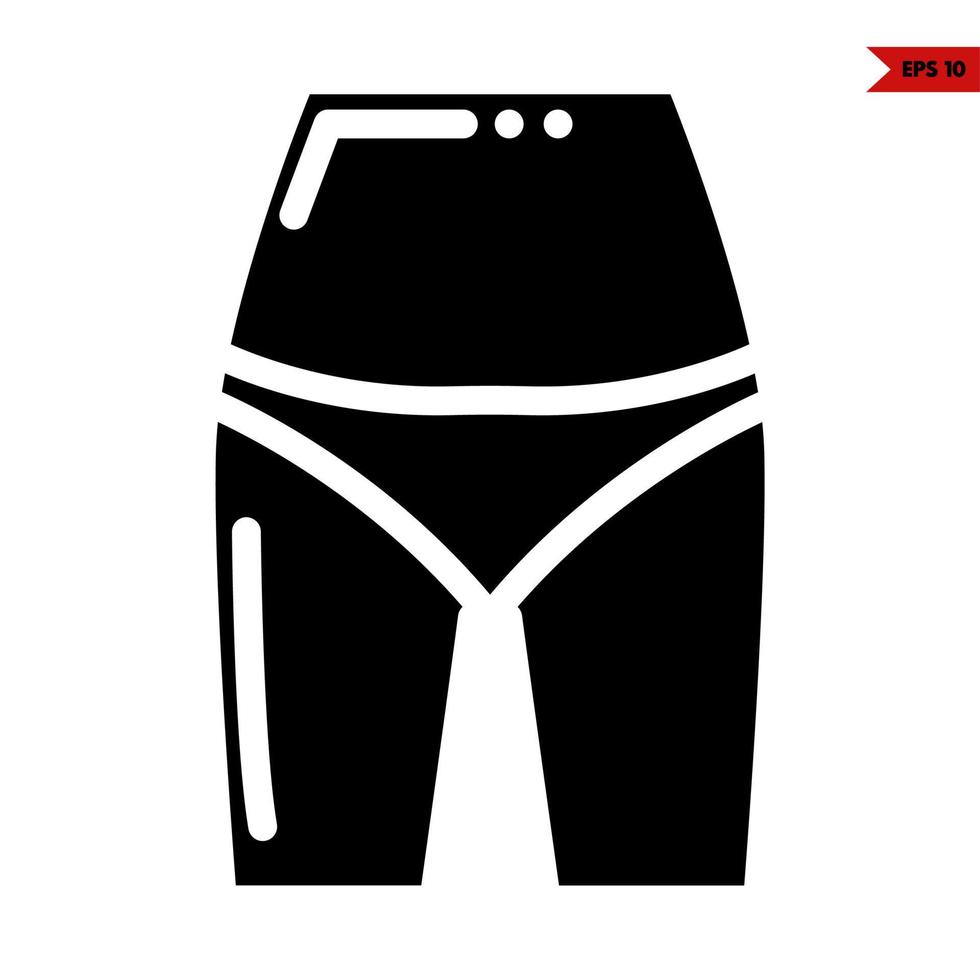 ropa interior en cuerpo glifo icono vector