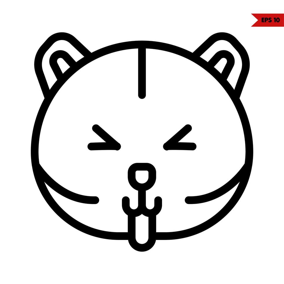 emoticon bear line icon vector