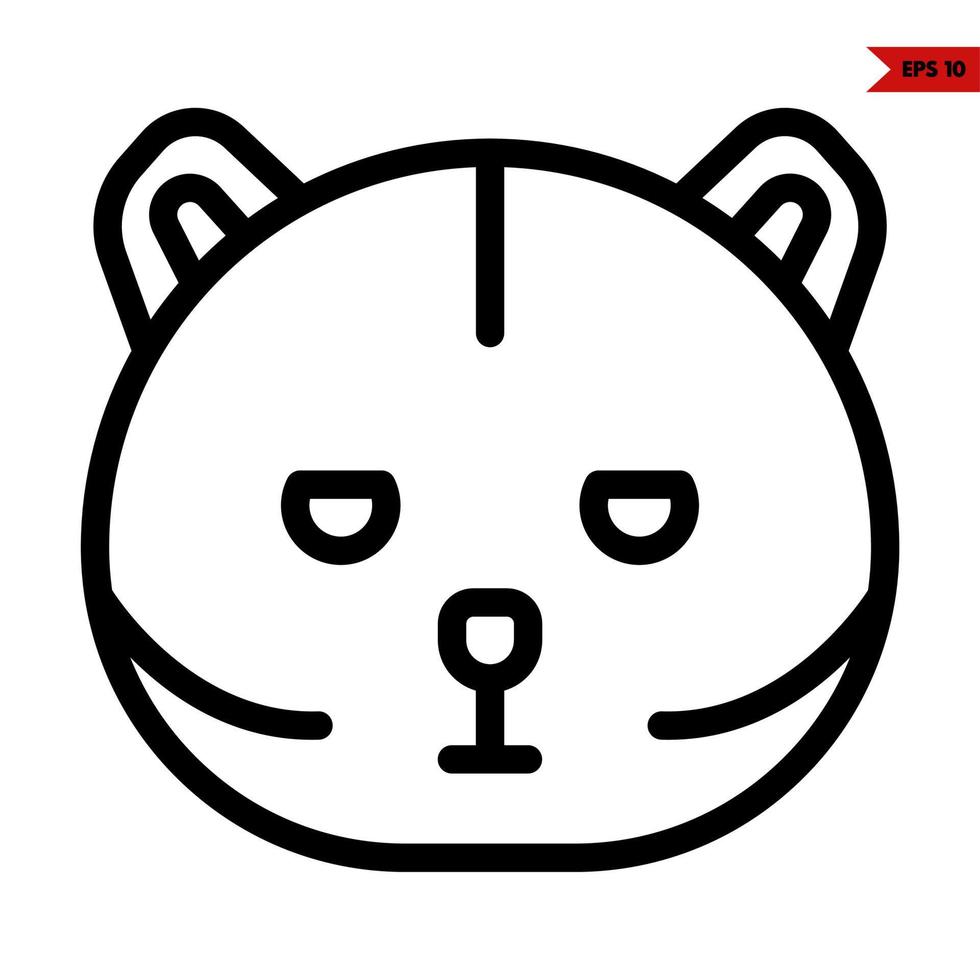 emoticon oso línea icono vector