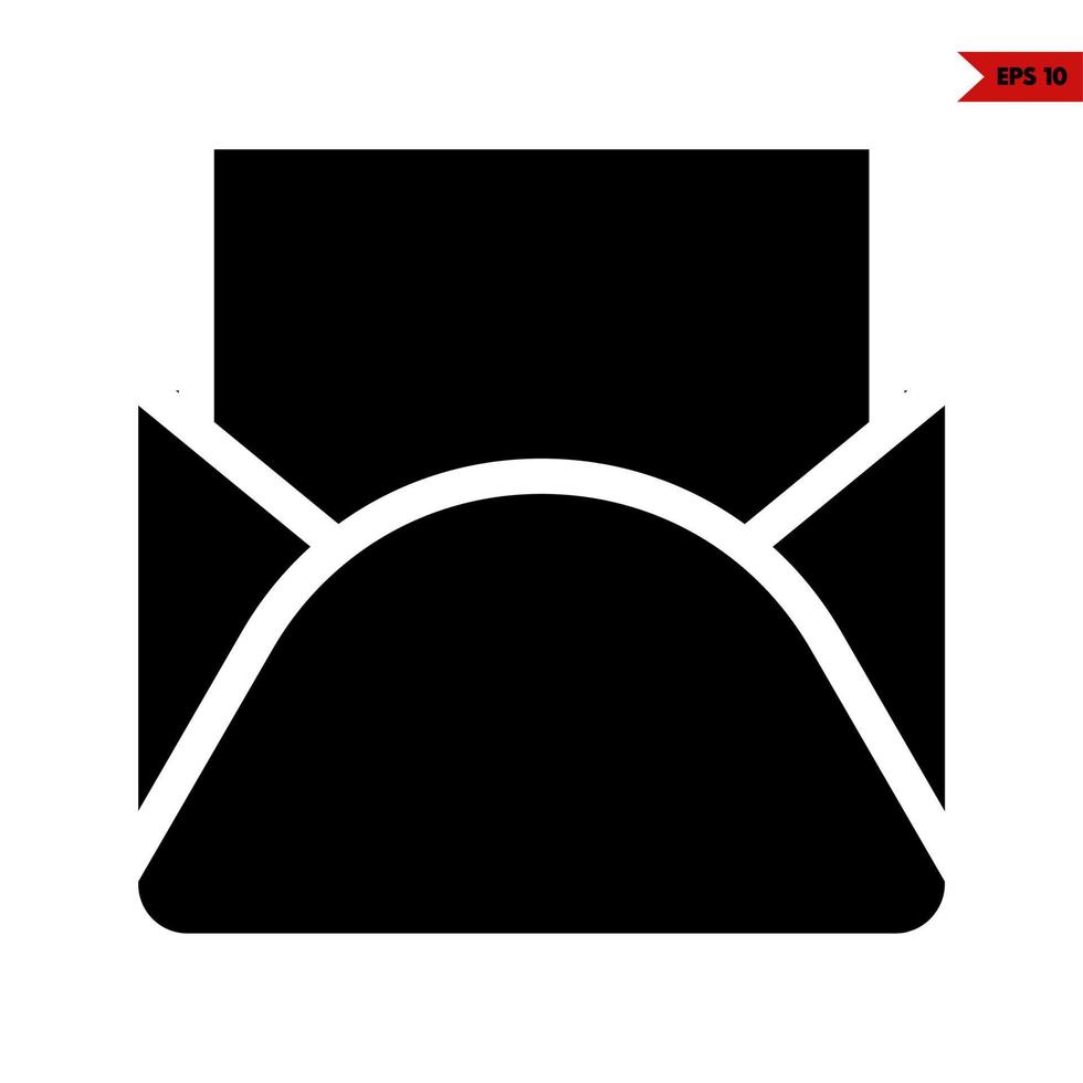 paper in mail glyph icon vector