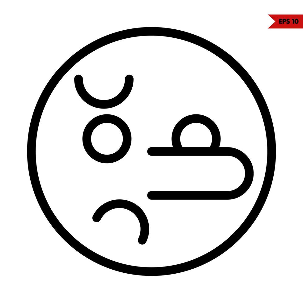 emoticon pegatina línea icono vector