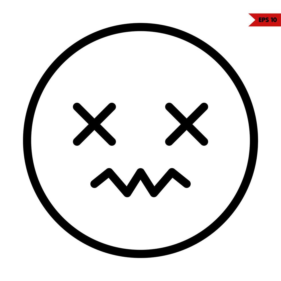 emoticon sticker line icon vector