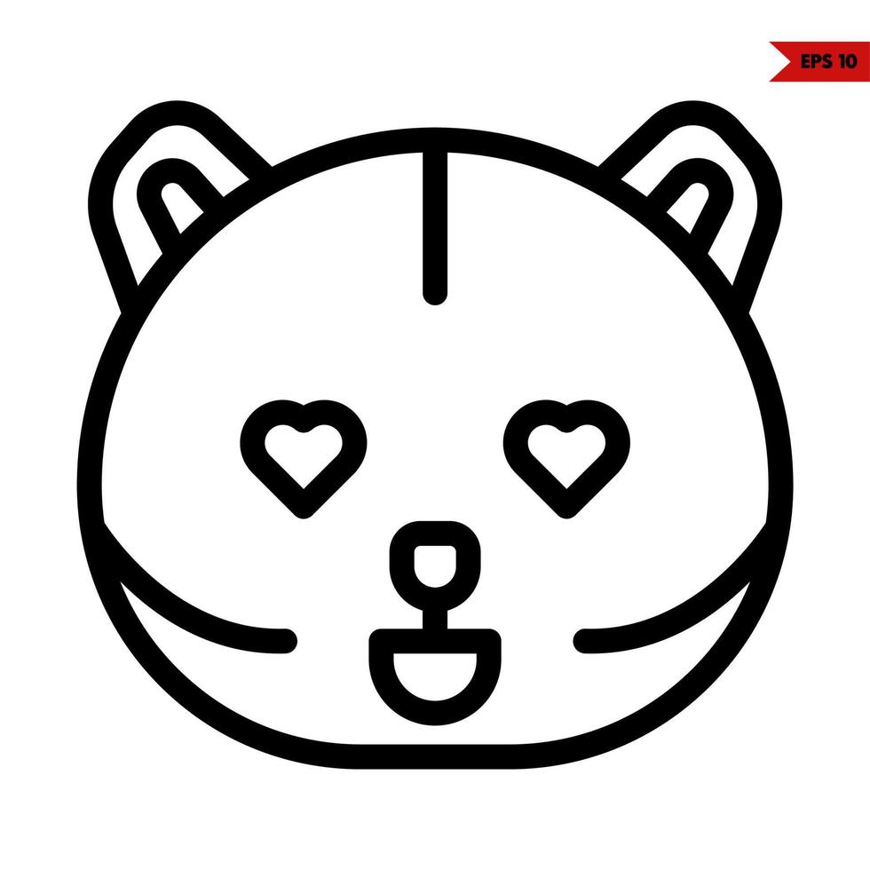 emoticon oso línea icono vector